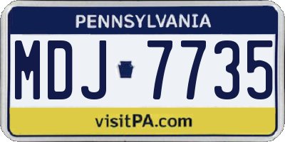 PA license plate MDJ7735