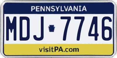 PA license plate MDJ7746