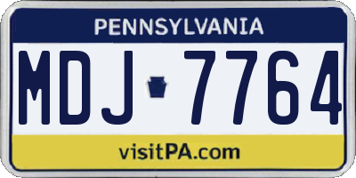 PA license plate MDJ7764