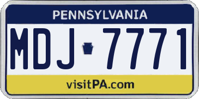 PA license plate MDJ7771