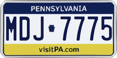 PA license plate MDJ7775