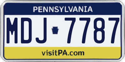 PA license plate MDJ7787