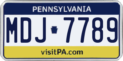 PA license plate MDJ7789
