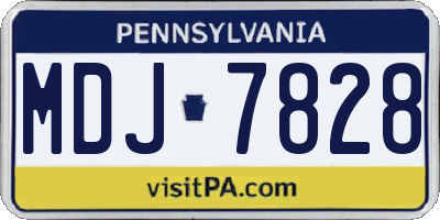 PA license plate MDJ7828