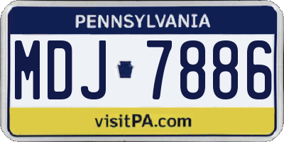 PA license plate MDJ7886