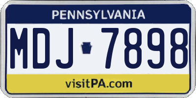 PA license plate MDJ7898