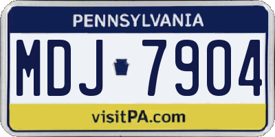 PA license plate MDJ7904