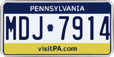 PA license plate MDJ7914