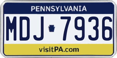PA license plate MDJ7936