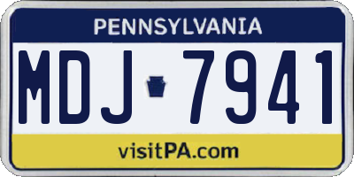 PA license plate MDJ7941