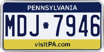 PA license plate MDJ7946