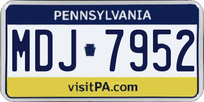 PA license plate MDJ7952