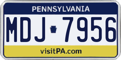PA license plate MDJ7956