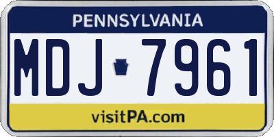 PA license plate MDJ7961