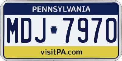 PA license plate MDJ7970