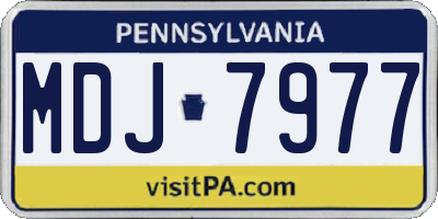 PA license plate MDJ7977
