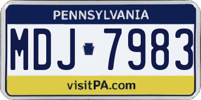 PA license plate MDJ7983