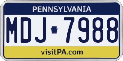 PA license plate MDJ7988