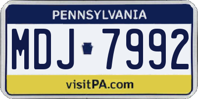 PA license plate MDJ7992