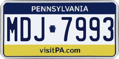 PA license plate MDJ7993