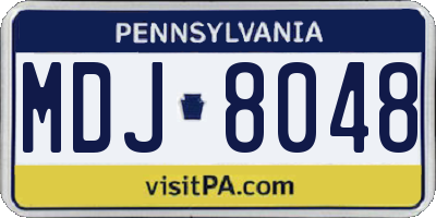 PA license plate MDJ8048