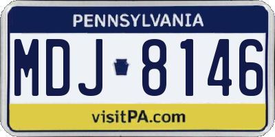 PA license plate MDJ8146