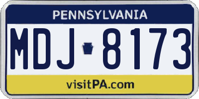 PA license plate MDJ8173