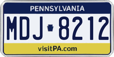 PA license plate MDJ8212