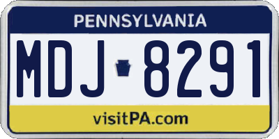 PA license plate MDJ8291