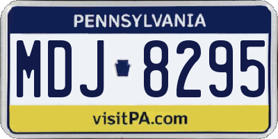PA license plate MDJ8295