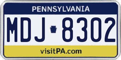 PA license plate MDJ8302
