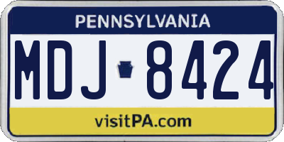 PA license plate MDJ8424