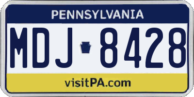 PA license plate MDJ8428