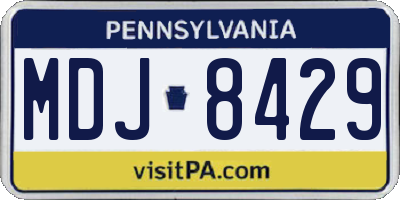 PA license plate MDJ8429