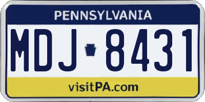 PA license plate MDJ8431
