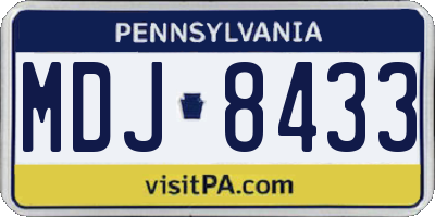 PA license plate MDJ8433