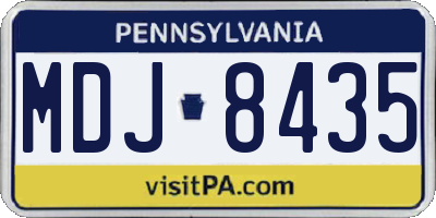 PA license plate MDJ8435
