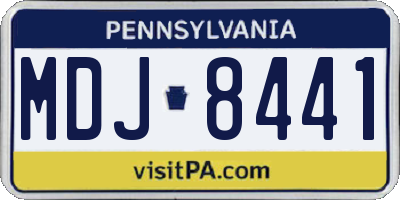 PA license plate MDJ8441