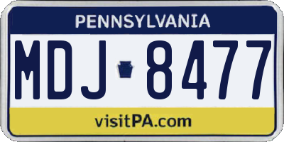 PA license plate MDJ8477