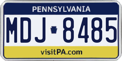 PA license plate MDJ8485