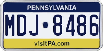 PA license plate MDJ8486