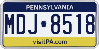 PA license plate MDJ8518