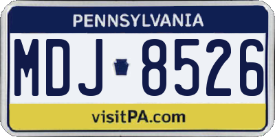 PA license plate MDJ8526