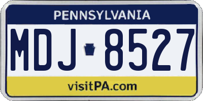 PA license plate MDJ8527