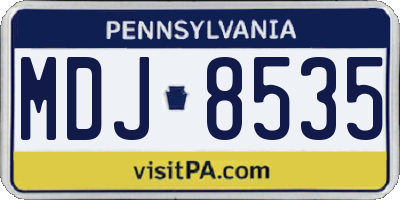 PA license plate MDJ8535