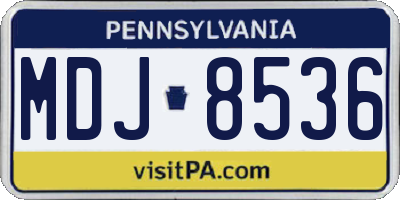 PA license plate MDJ8536