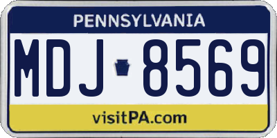 PA license plate MDJ8569