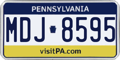 PA license plate MDJ8595