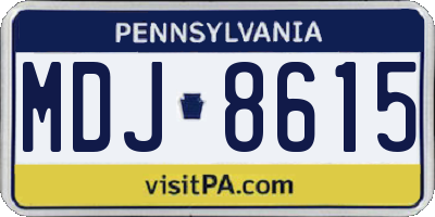 PA license plate MDJ8615