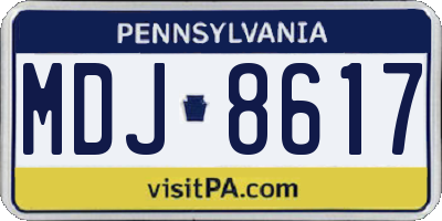 PA license plate MDJ8617